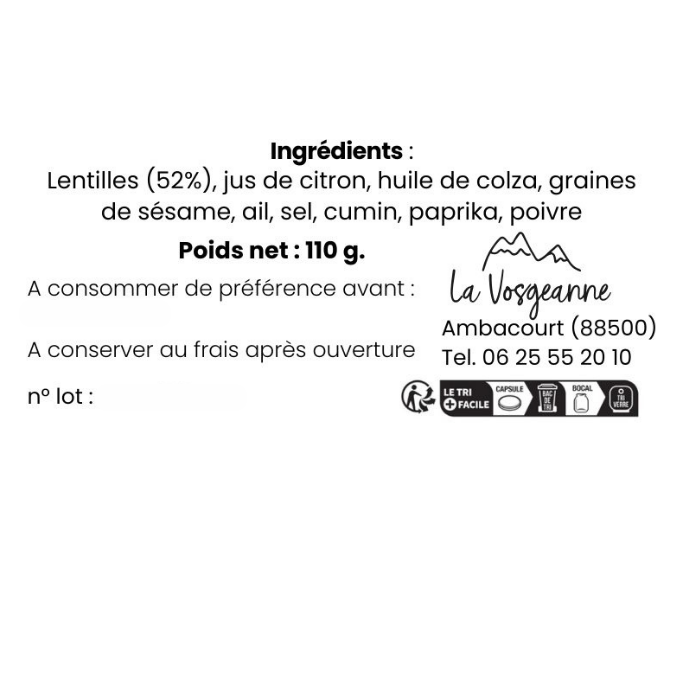 la-vosgeanne-houmous-de-lentilles-110-g-tartinable image 2