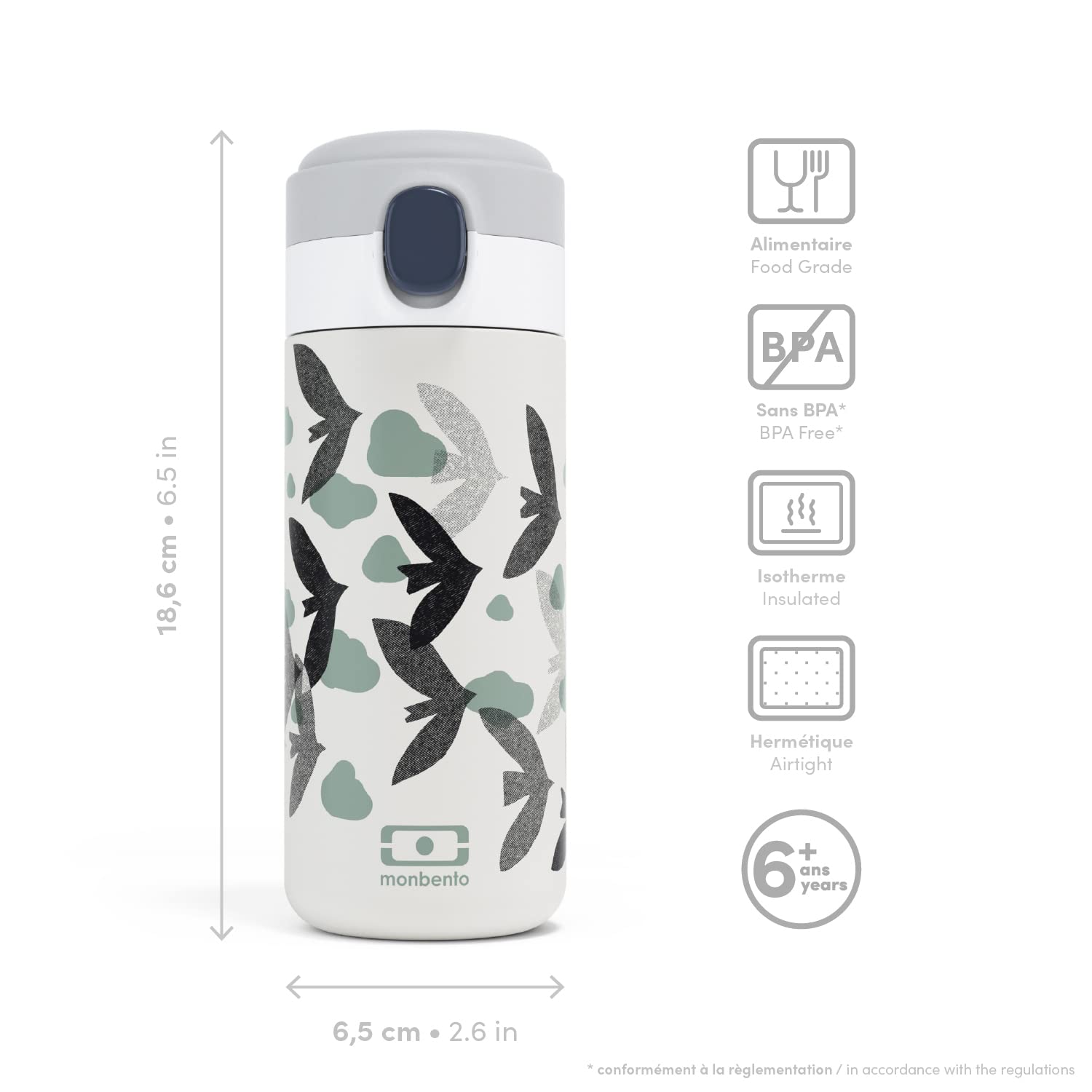monbento-mb-pop-gourde-isotherme-360ml-birds-vert-inox image 3