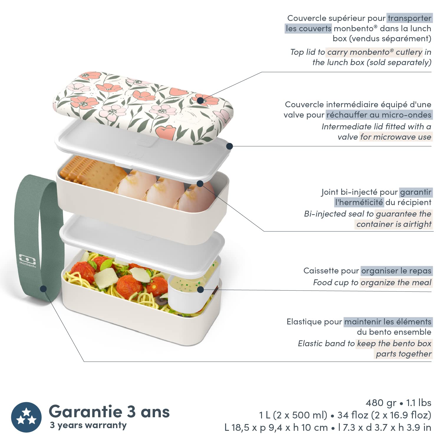 monbento-mb-original-bloom-lunch-box-rose-fleurs-1l image 4