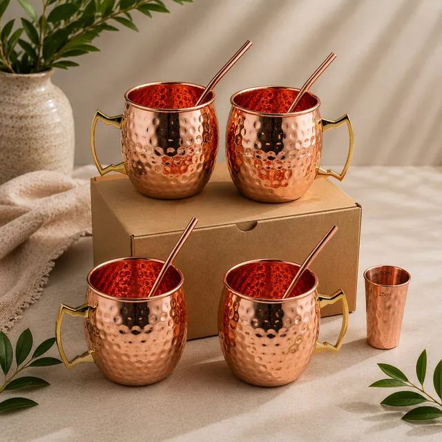 set-4-tasses-moscow-mule-cuivr-es-pailles-et-doseur image 1