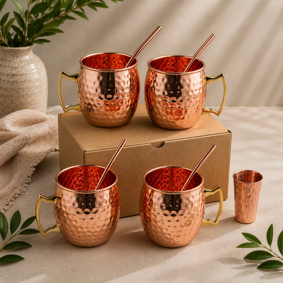 set-4-tasses-moscow-mule-cuivr-es-pailles-et-doseur image 1