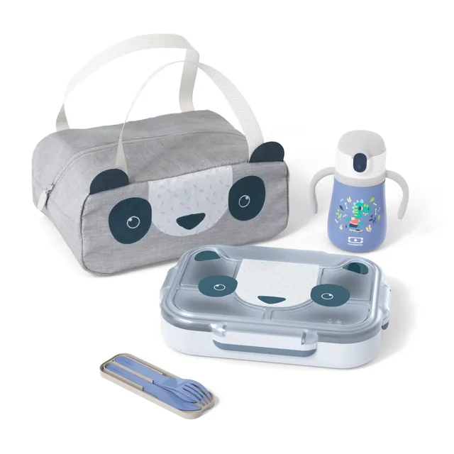 monbento-mb-wonder-set-enfant-bleu-panda-dino-950-ml-gourde image 1