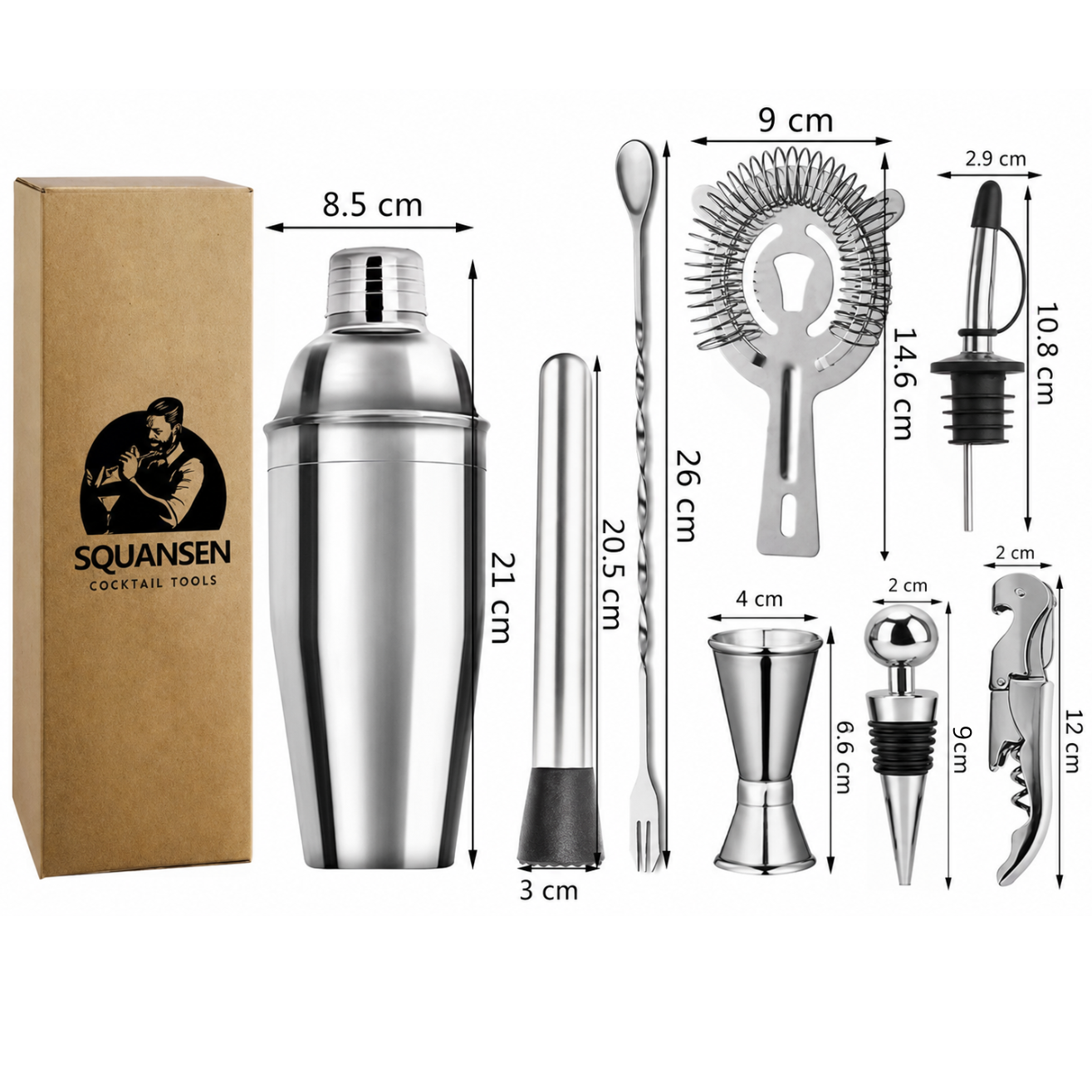 qg-du-coq-kit-cocktail-squansen-shaker-inox-8-accessoires image 2