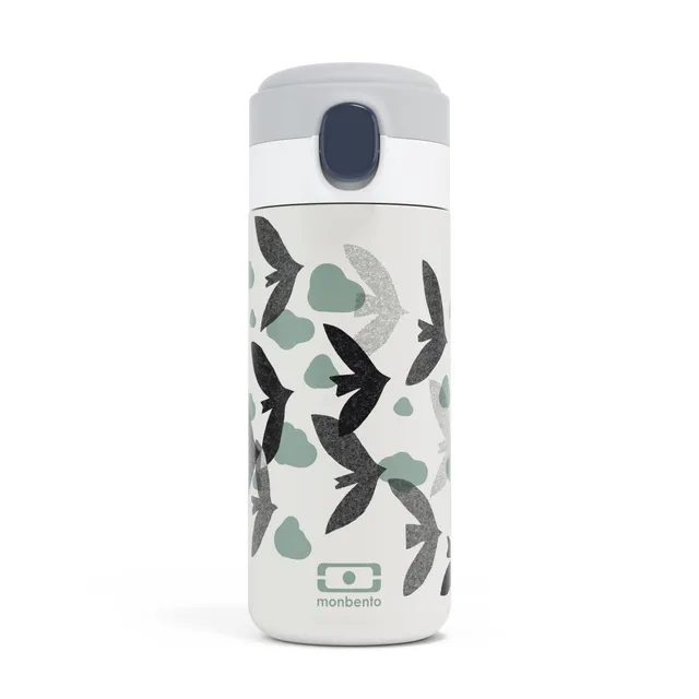monbento-mb-pop-gourde-isotherme-360ml-birds-vert-inox image 1