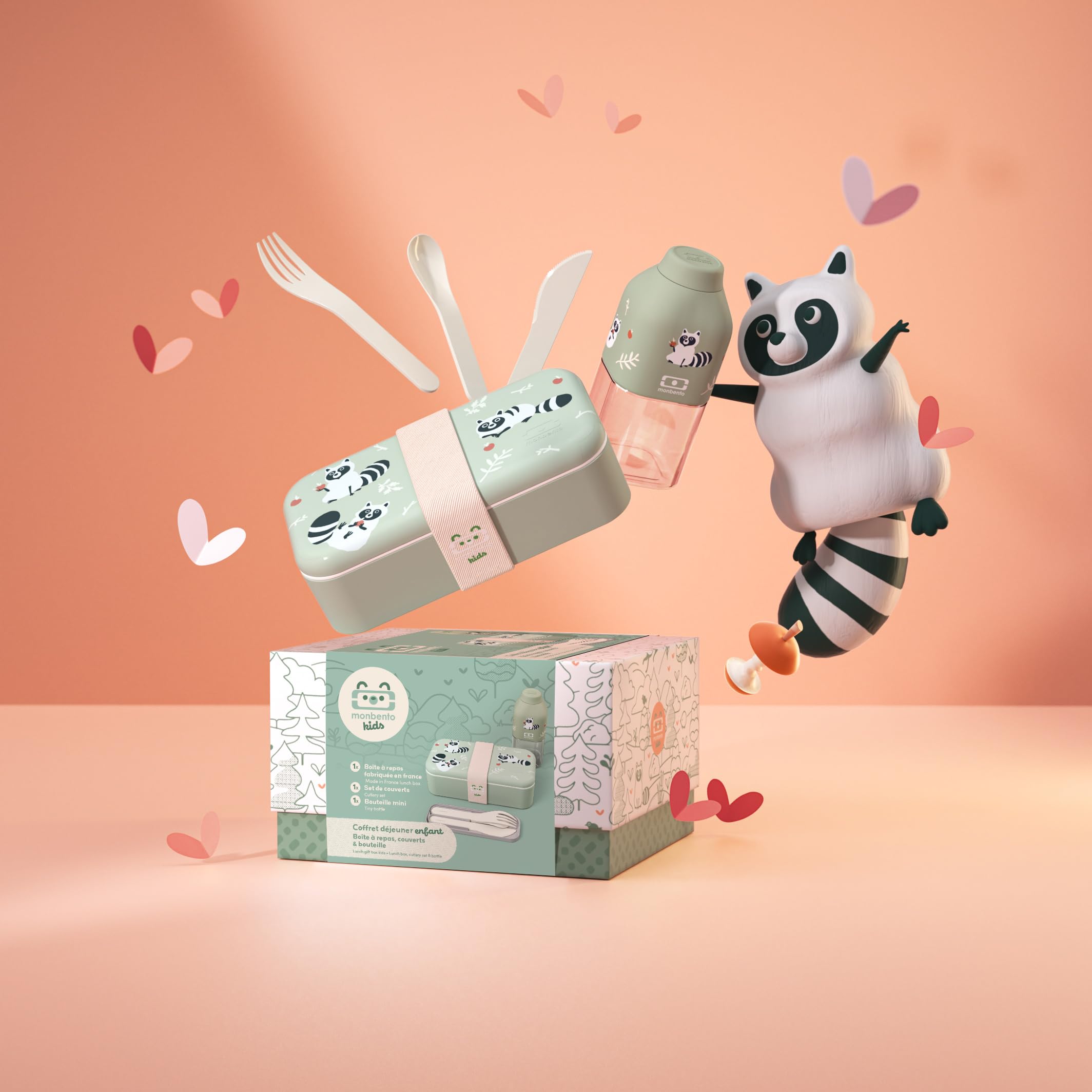 monbento-mb-foodie-coffret-enfant-vert-raccoon-500-ml-gourde image 5