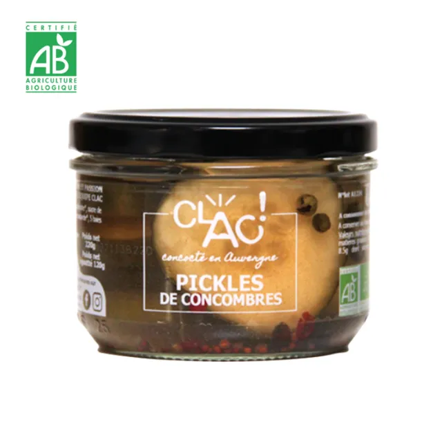 conserverie-clac-pickles-concombre-bio-220-g-5-baies image 1