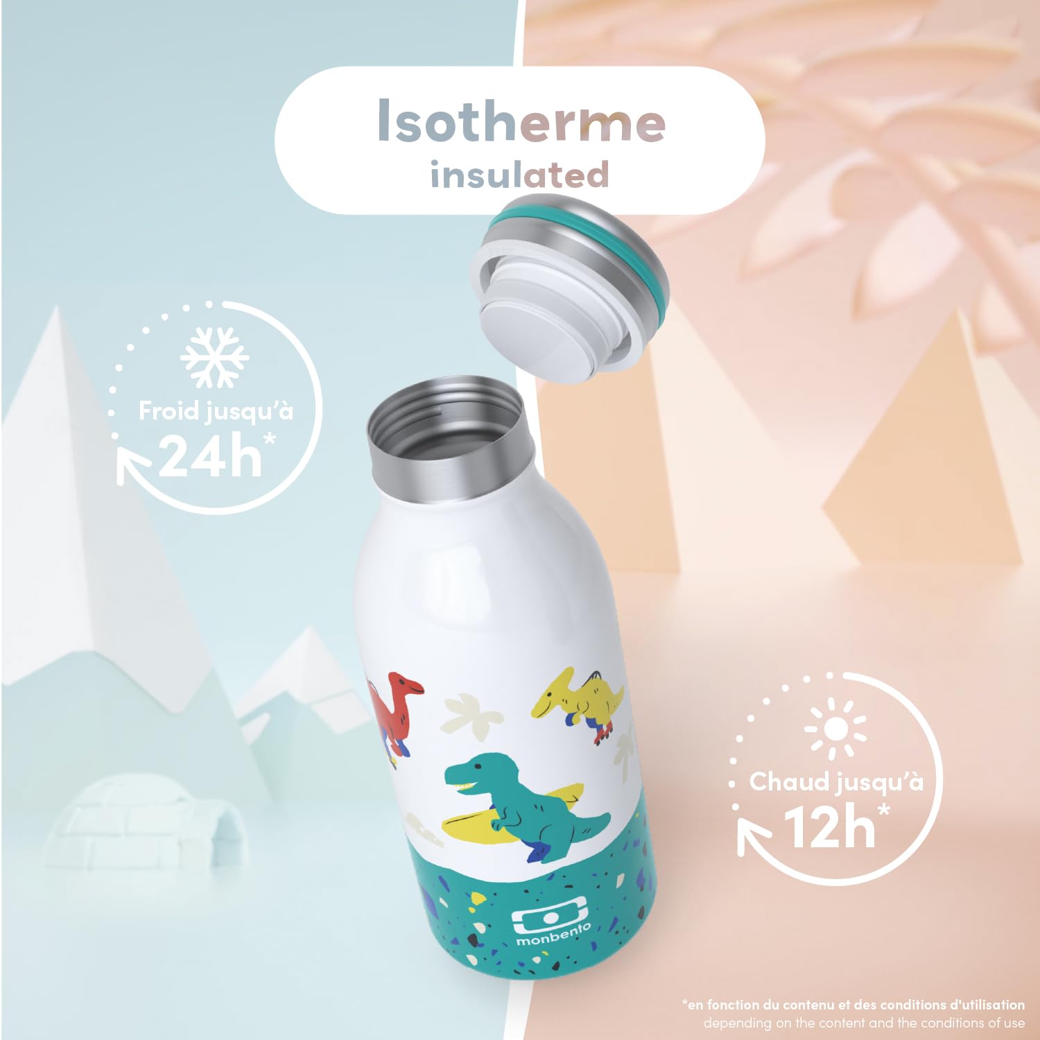 monbento-mb-cooly-gourde-isotherme-enfant-350ml-bleu-dino-inox image 3