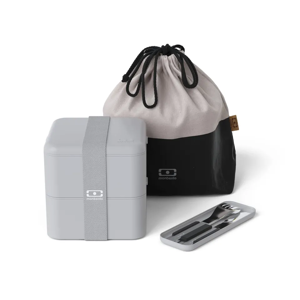 mon-bento-coton-set-lunch-box-gris-mb-square-onyx-1-7-l image 1