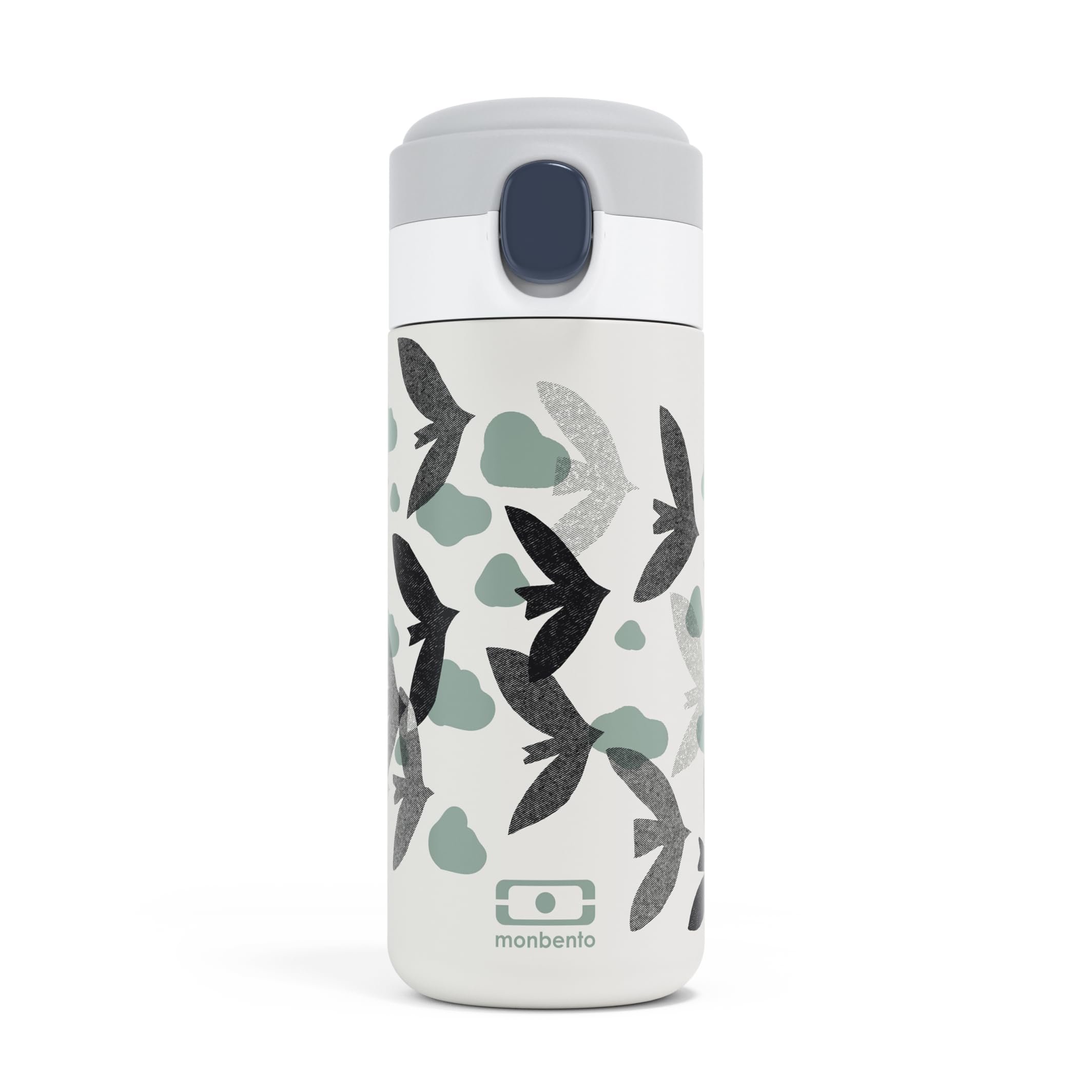 monbento-mb-pop-gourde-isotherme-360ml-birds-vert-inox image 1