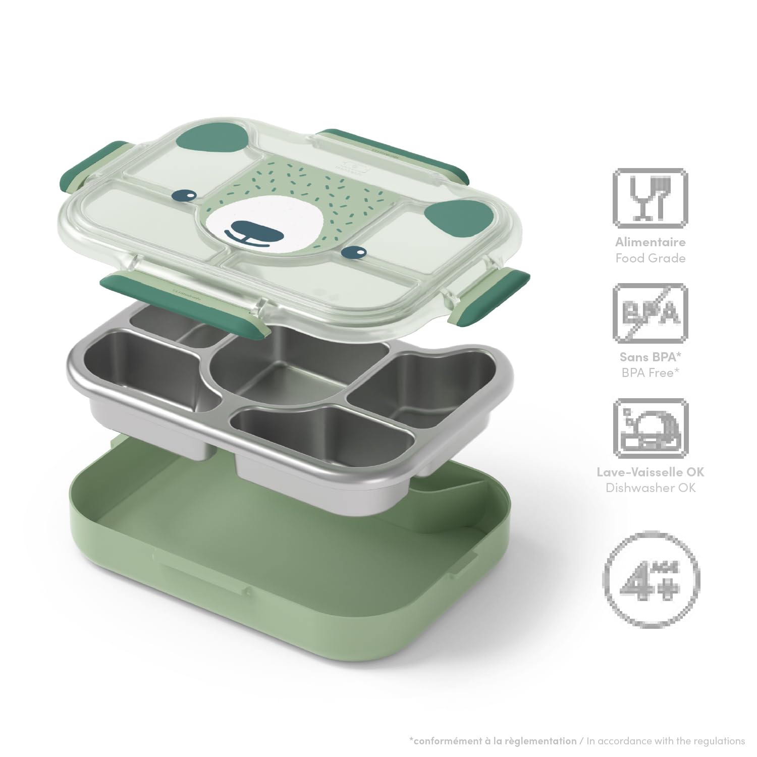 monbento-wonder-bear-lunch-box-enfant-950ml-vert-ours-inox image 3