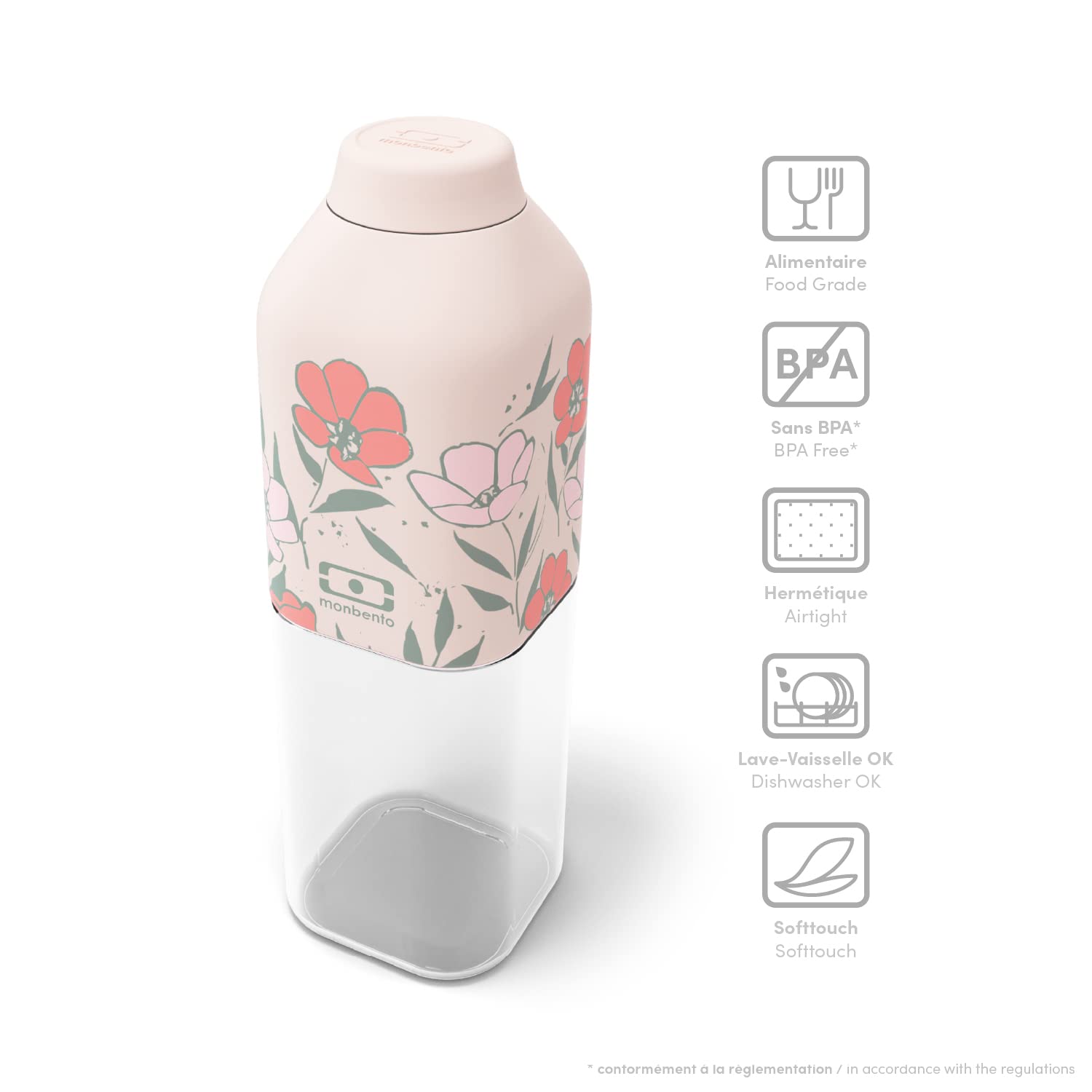 mon-bento-mb-positive-m-gourde-rose-bloom-500ml image 2
