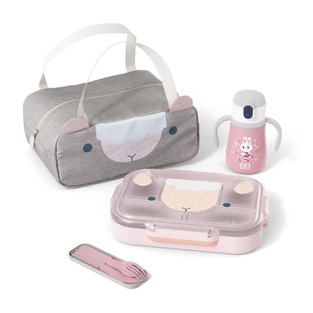 monbento-mb-wonder-set-enfant-rose-sheep-bunny-950-ml-gourde image 1