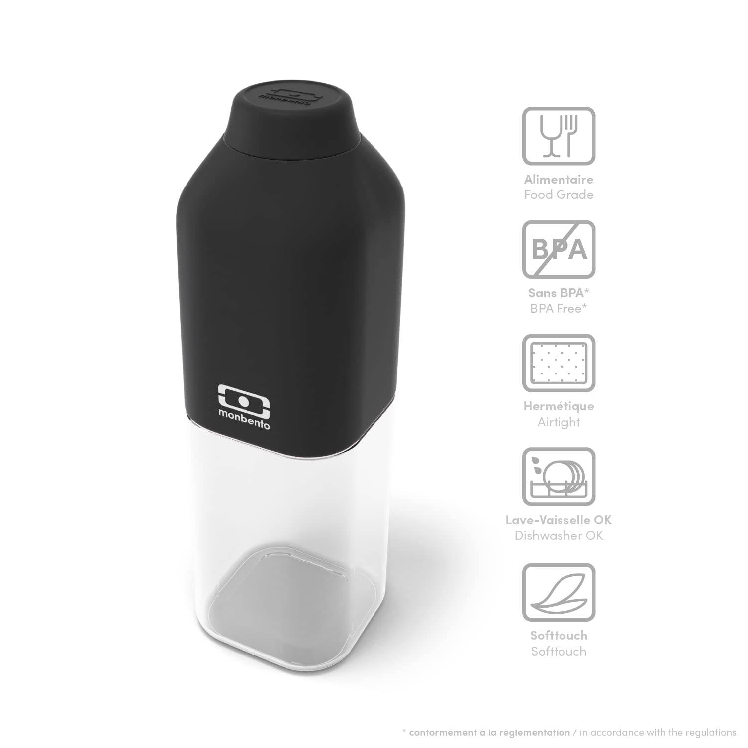 monbento-mb-positive-m-onyx-gourde-500-ml-noire image 2