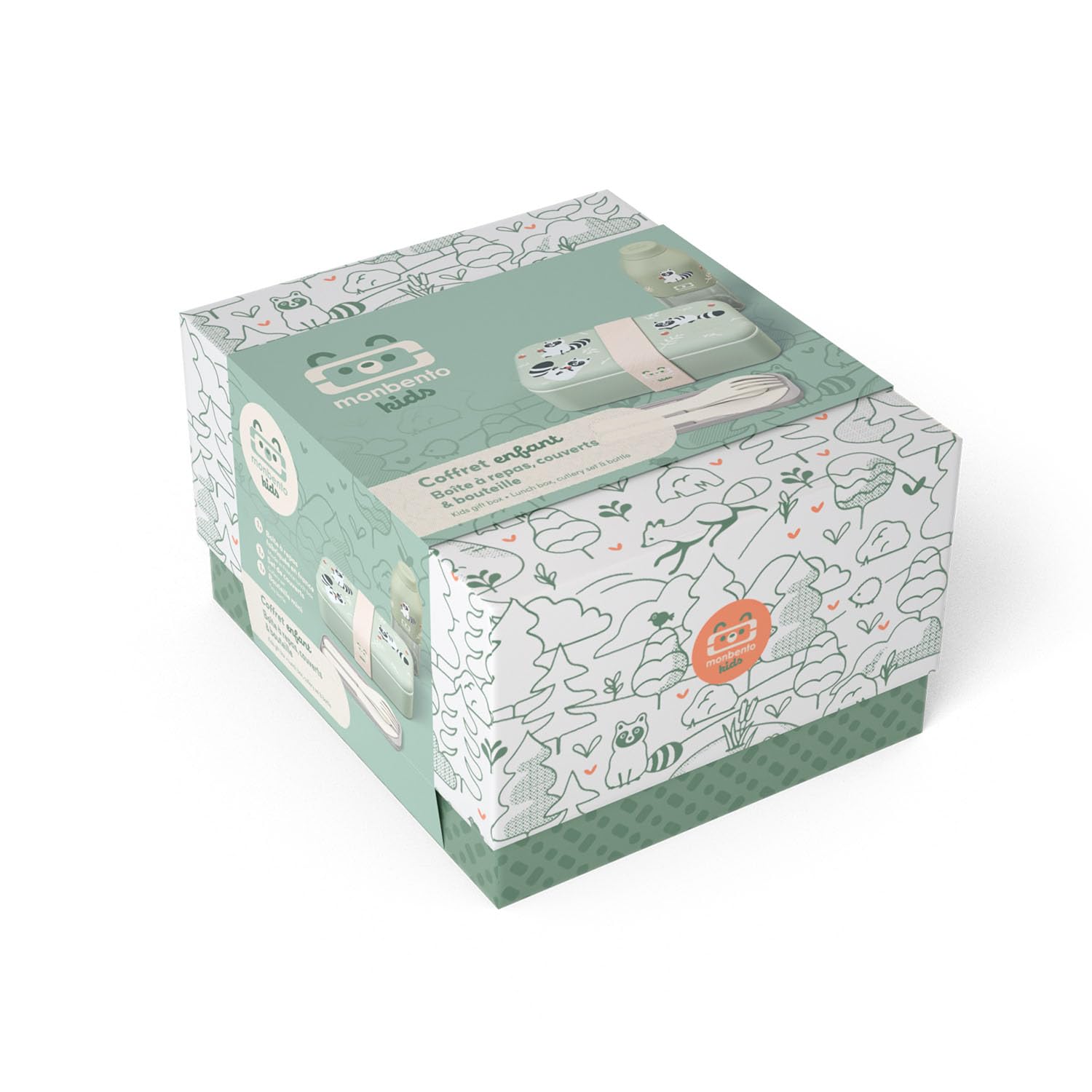 monbento-mb-foodie-coffret-enfant-vert-raccoon-500-ml-gourde image 4